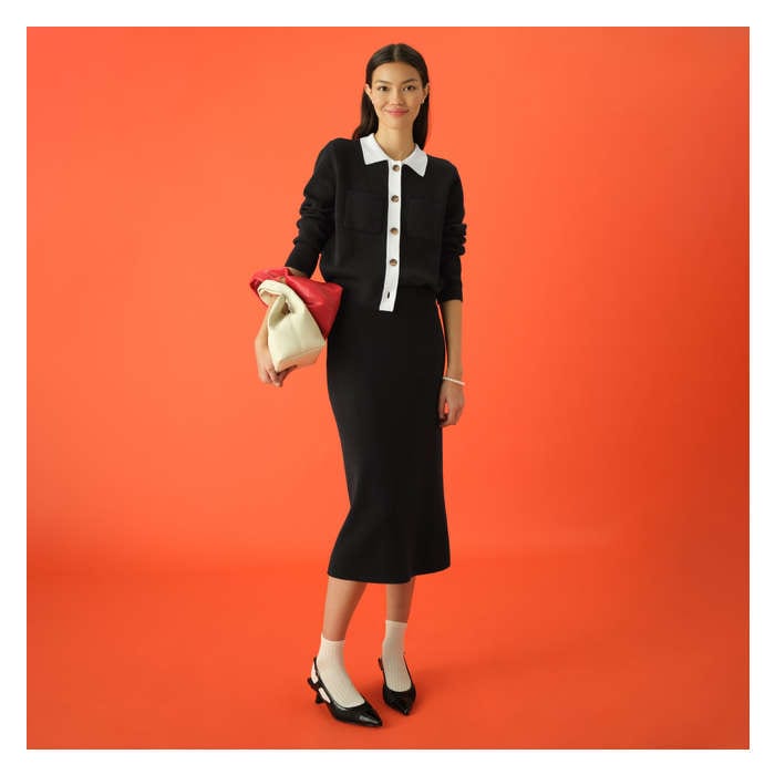 Women's Colour Block Cardigan - Jf Black